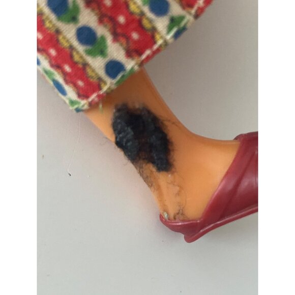 1973 Mattel SUNSHINE FAMILY MOM DAD Dolls Red Floral Dress Blue Overalls Vintage - Picture 10 of 16